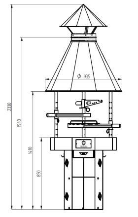Carelia Grill 80cm  hohes Modell Schwarz